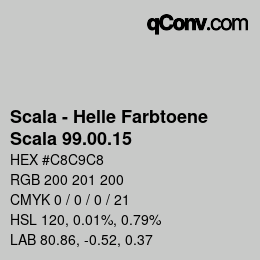 颜色代码: Scala - Helle Farbtoene - Scala 99.00.15 | qconv.com