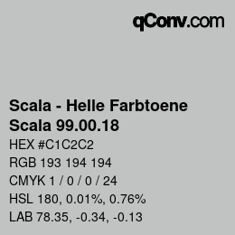 颜色代码: Scala - Helle Farbtoene - Scala 99.00.18 | qconv.com