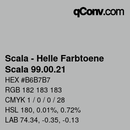 颜色代码: Scala - Helle Farbtoene - Scala 99.00.21 | qconv.com
