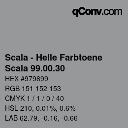 Código de color: Scala - Helle Farbtoene - Scala 99.00.30 | qconv.com