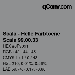 颜色代码: Scala - Helle Farbtoene - Scala 99.00.33 | qconv.com