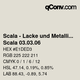 颜色代码: Scala - Lacke und Metallics - Scala 03.03.06 | qconv.com