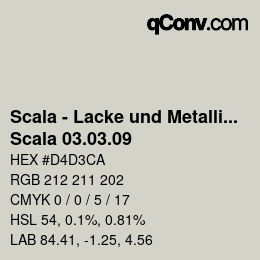 颜色代码: Scala - Lacke und Metallics - Scala 03.03.09 | qconv.com