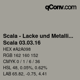 颜色代码: Scala - Lacke und Metallics - Scala 03.03.16 | qconv.com