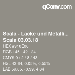 颜色代码: Scala - Lacke und Metallics - Scala 03.03.18 | qconv.com