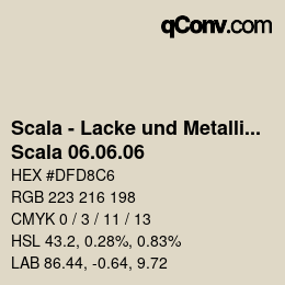 颜色代码: Scala - Lacke und Metallics - Scala 06.06.06 | qconv.com