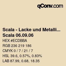 颜色代码: Scala - Lacke und Metallics - Scala 06.09.06 | qconv.com