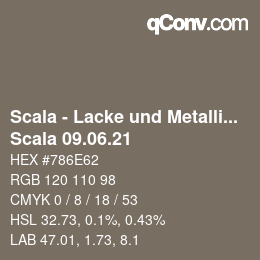 颜色代码: Scala - Lacke und Metallics - Scala 09.06.21 | qconv.com
