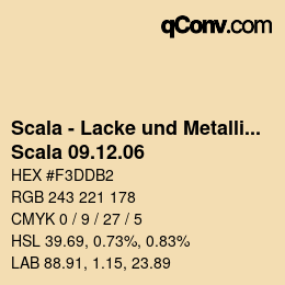 颜色代码: Scala - Lacke und Metallics - Scala 09.12.06 | qconv.com