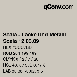 颜色代码: Scala - Lacke und Metallics - Scala 12.03.09 | qconv.com