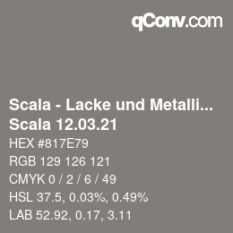 颜色代码: Scala - Lacke und Metallics - Scala 12.03.21 | qconv.com