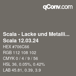 颜色代码: Scala - Lacke und Metallics - Scala 12.03.24 | qconv.com