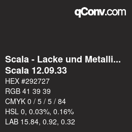 颜色代码: Scala - Lacke und Metallics - Scala 12.09.33 | qconv.com