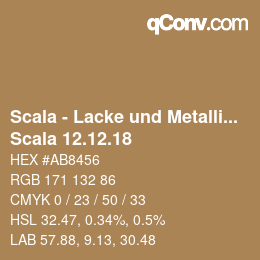 颜色代码: Scala - Lacke und Metallics - Scala 12.12.18 | qconv.com