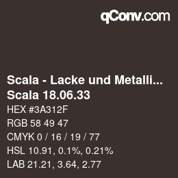 颜色代码: Scala - Lacke und Metallics - Scala 18.06.33 | qconv.com