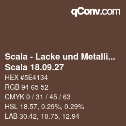 颜色代码: Scala - Lacke und Metallics - Scala 18.09.27 | qconv.com