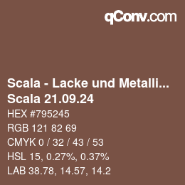 颜色代码: Scala - Lacke und Metallics - Scala 21.09.24 | qconv.com