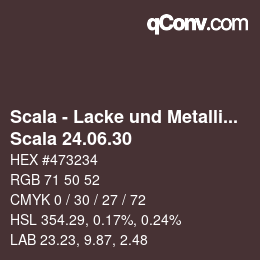 颜色代码: Scala - Lacke und Metallics - Scala 24.06.30 | qconv.com