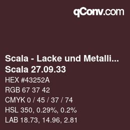 颜色代码: Scala - Lacke und Metallics - Scala 27.09.33 | qconv.com