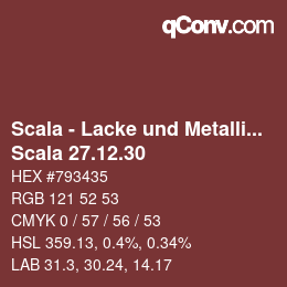 颜色代码: Scala - Lacke und Metallics - Scala 27.12.30 | qconv.com