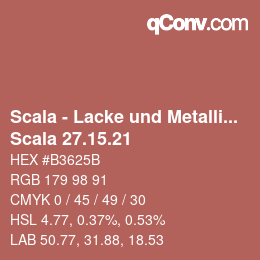 颜色代码: Scala - Lacke und Metallics - Scala 27.15.21 | qconv.com