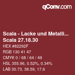 颜色代码: Scala - Lacke und Metallics - Scala 27.18.30 | qconv.com