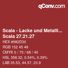 颜色代码: Scala - Lacke und Metallics - Scala 27.21.27 | qconv.com