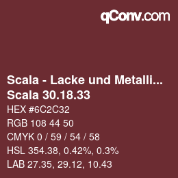 颜色代码: Scala - Lacke und Metallics - Scala 30.18.33 | qconv.com