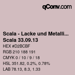 颜色代码: Scala - Lacke und Metallics - Scala 33.09.13 | qconv.com