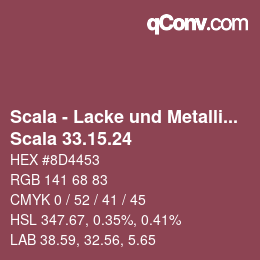 颜色代码: Scala - Lacke und Metallics - Scala 33.15.24 | qconv.com