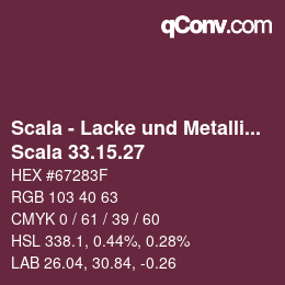颜色代码: Scala - Lacke und Metallics - Scala 33.15.27 | qconv.com