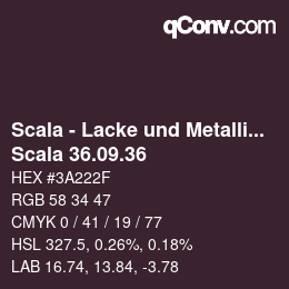 颜色代码: Scala - Lacke und Metallics - Scala 36.09.36 | qconv.com