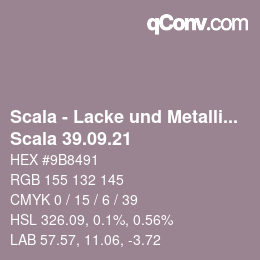 颜色代码: Scala - Lacke und Metallics - Scala 39.09.21 | qconv.com