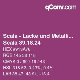 颜色代码: Scala - Lacke und Metallics - Scala 39.18.24 | qconv.com