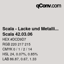 颜色代码: Scala - Lacke und Metallics - Scala 42.03.06 | qconv.com