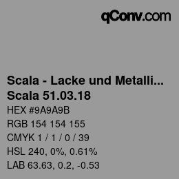 颜色代码: Scala - Lacke und Metallics - Scala 51.03.18 | qconv.com