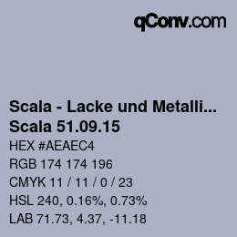 颜色代码: Scala - Lacke und Metallics - Scala 51.09.15 | qconv.com