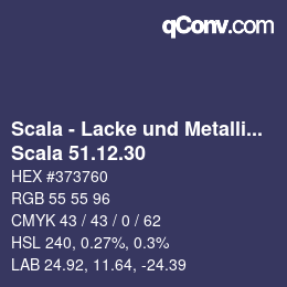 颜色代码: Scala - Lacke und Metallics - Scala 51.12.30 | qconv.com