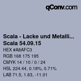 颜色代码: Scala - Lacke und Metallics - Scala 54.09.15 | qconv.com