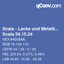 颜色代码: Scala - Lacke und Metallics - Scala 54.15.24 | qconv.com
