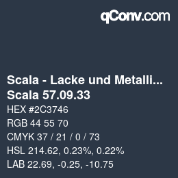 颜色代码: Scala - Lacke und Metallics - Scala 57.09.33 | qconv.com