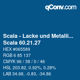 颜色代码: Scala - Lacke und Metallics - Scala 60.21.27 | qconv.com