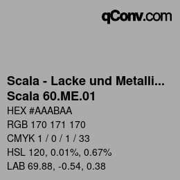 颜色代码: Scala - Lacke und Metallics - Scala 60.ME.01 | qconv.com