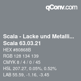 颜色代码: Scala - Lacke und Metallics - Scala 63.03.21 | qconv.com