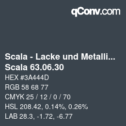 颜色代码: Scala - Lacke und Metallics - Scala 63.06.30 | qconv.com