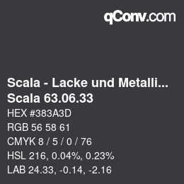 颜色代码: Scala - Lacke und Metallics - Scala 63.06.33 | qconv.com