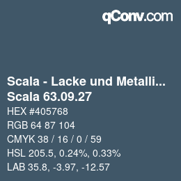 颜色代码: Scala - Lacke und Metallics - Scala 63.09.27 | qconv.com