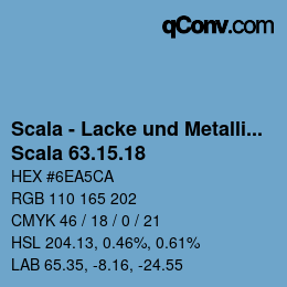 颜色代码: Scala - Lacke und Metallics - Scala 63.15.18 | qconv.com