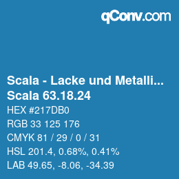 颜色代码: Scala - Lacke und Metallics - Scala 63.18.24 | qconv.com
