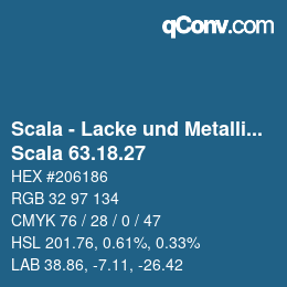 颜色代码: Scala - Lacke und Metallics - Scala 63.18.27 | qconv.com